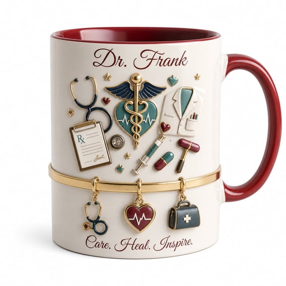 DTS TeeZworld Personalized Doctor Mug Custom Ceramic office Coffee Cup for Physicians