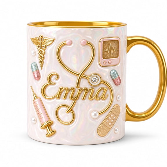 DTS TeeZworld Personalized Doctor Mug Custom Name Ceramic Coffee Cup Gift