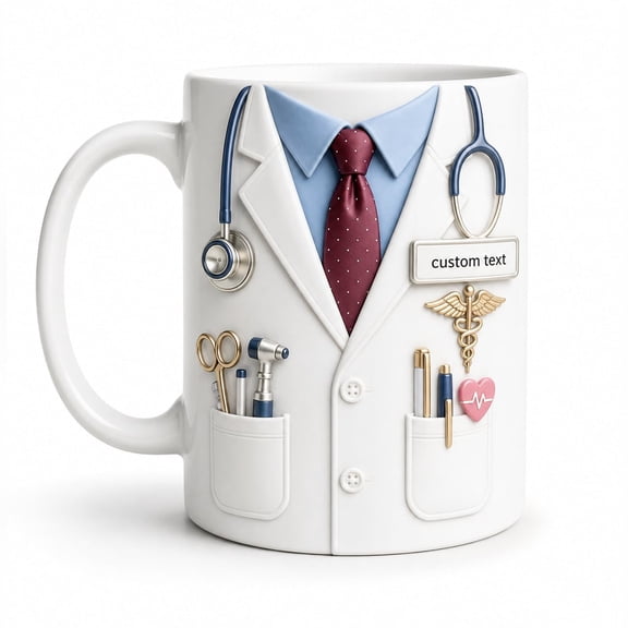 DTS TeeZworld Personalized Doctor Mug Custom Name Ceramic Gift for Medical Staff