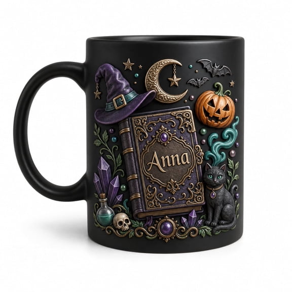 DTS TeeZworld Personalized Halloween Witch Cauldron Ceramic Mug Cup Gift