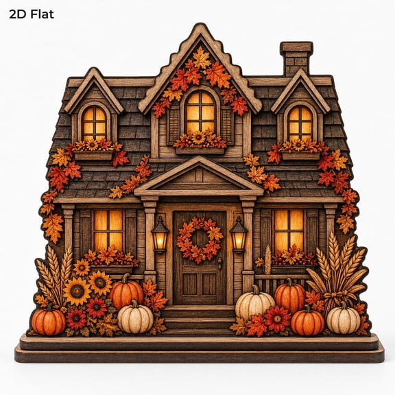 DTS TeeZworld Personalized House Sign Fall Wooden Shelf Custom Family Name for Home Decor