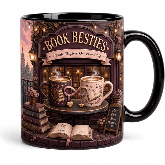 DTS TeeZworld Personalized Mug Book Besties Cafe Design