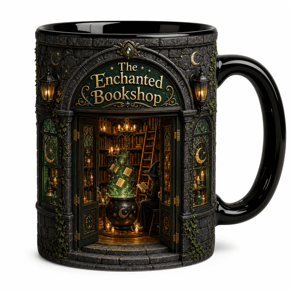 DTS TeeZworld Personalized Mug Enchanted Bookshop Design