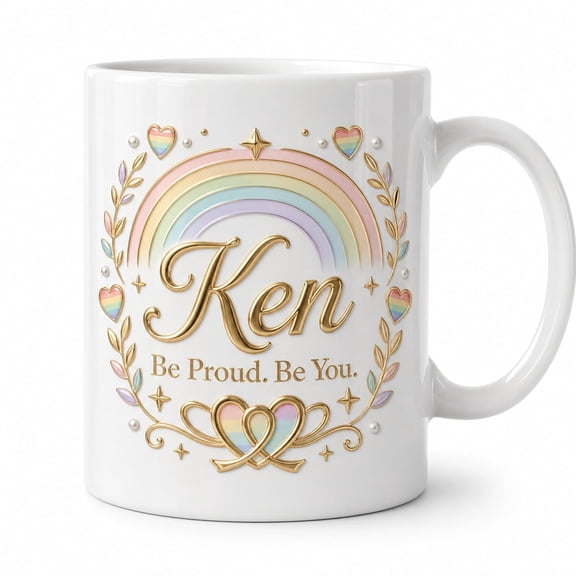 DTS TeeZworld Personalized Mug Rainbow Pride Ceramic Cup Gift