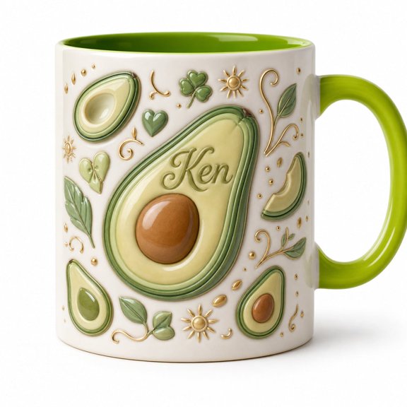 DTS TeeZworld Personalized Name Mug Fruit Ceramic Coffee Cup Kitchen Gift