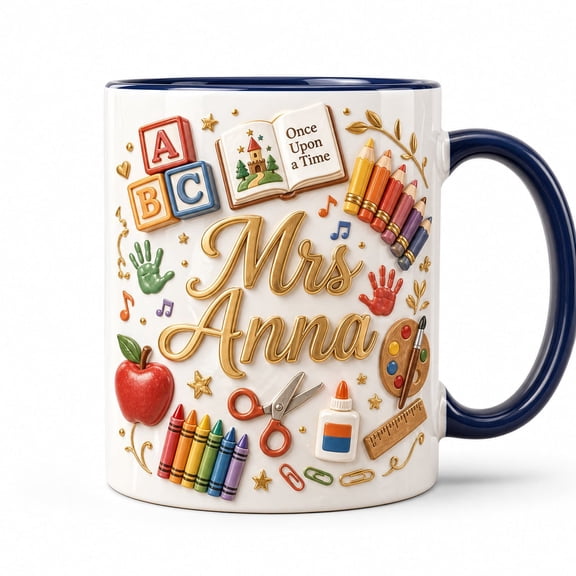 DTS TeeZworld Personalized Teacher Mug Custom Ceramic Classroom Cup School Gift