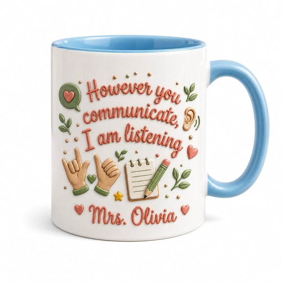 DTS TeeZworld Personalized Teacher Mug Custom Name Ceramic Classroom Gift