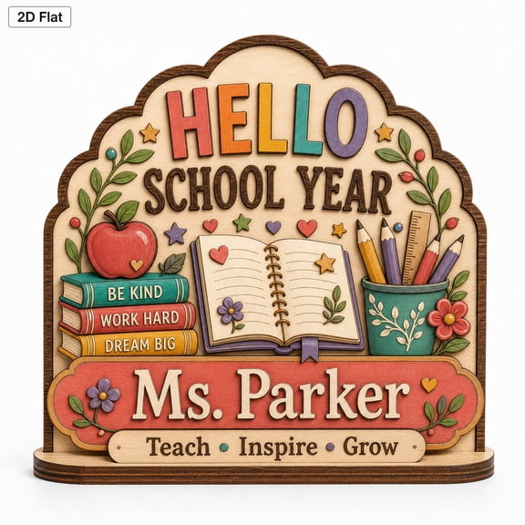 DTS TeeZworld Personalized Wooden Plaque Sign Math Teacher Desk Gift for Home Decor