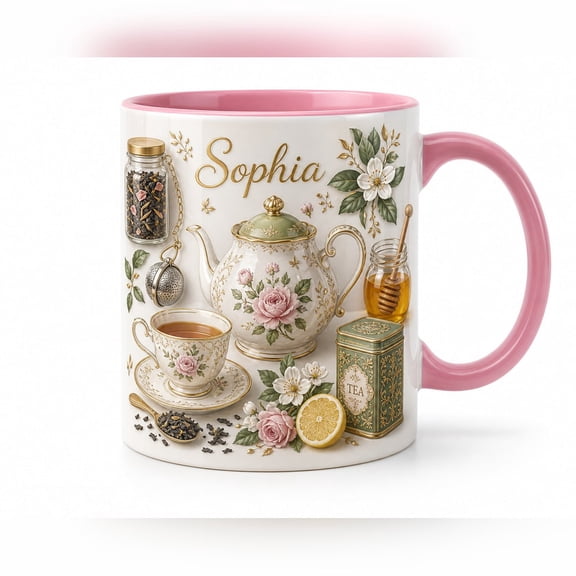 DTS TeeZworld Tea Mug Personalized Name Ceramic Gift for Her