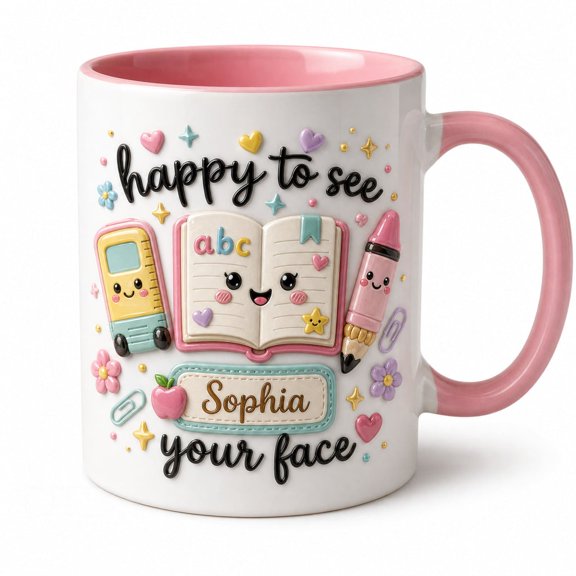 DTS TeeZworld Teacher Appreciation Mug Custom Name Ceramic Coffee Cup Back To School