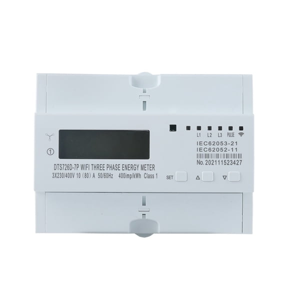 DTS726D-7P 3 Phase Tuya Smart Energy Meter 3*120V 3* 3*230V 50/60Hz Timer Power Consumption Monitor KWh ,Safe and Easy