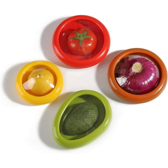 DTSY 4 PCS Fresh Stretch Pod for Avocado Onion Lemon Tomato Saver and Storage Keeper Reusable Avocado Stretch Storage Containers Food Storage Box for Fruit and Vegetable Storage