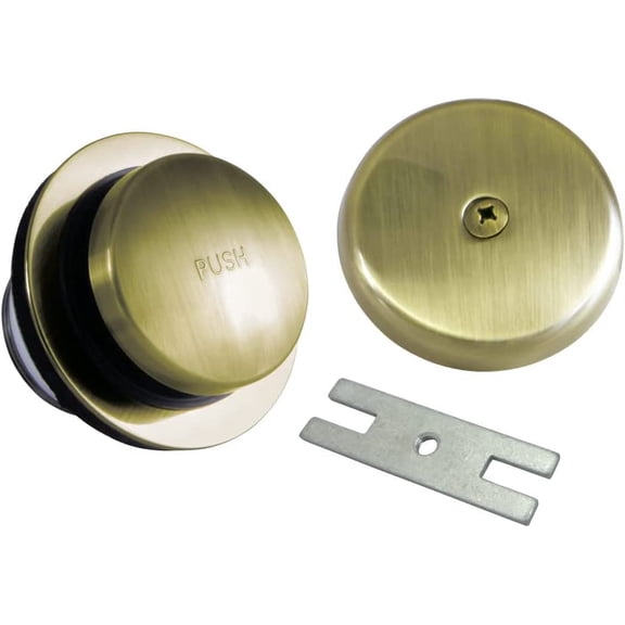 DTT5302A3 Easy Touch Toe-Tap Tub Drain Kit, Antique Brass