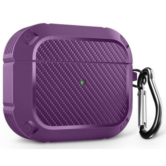 DTTO Aiprods 3 Case with Keychain, Rugged Protective Cover for AirPods 3 Case, Scratch Resistant, Drop Protection, Purple, 1 Count