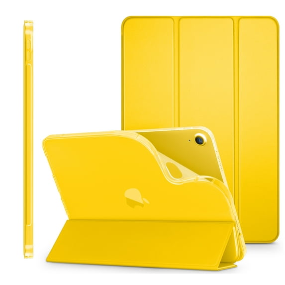 DTTO Case for iPad 10th Generation Case 2022, iPad 10.9 Case with Soft TPU Translucent Frosted Back Cover, Slim Shell Stand Protective Case with Auto Wake/Sleep, Support Touch ID-Sunshine Yellow