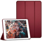 DTTO iPad 9th/ 8th/ 7th Generation 10.2 Case, Ultra Lightweight Slim Protective Soft Back Cover Smart Trifold Stand [Auto Sleep/Wake], Wine Red