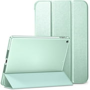 DTTO for iPad 9th/8th/7th Generation 10.2 inch 2021/2020/2019 Case, Premium Silk Pattern Slim Trifold Stand Cover - Lightweight Smart Auto Wake/Sleep Shell with Protective Hard Back, Matcha Green
