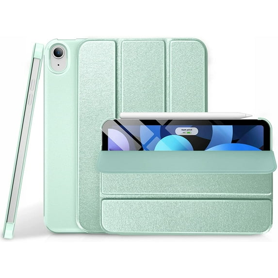 DTTO iPad Air Case 5th / 4th Generation 10.9 Inch, Hard Back, Sparkled and Sheen Front Cover for iPad Air 10.9" 5th / 4th Gen 2022 2020, Support 2nd Gen Pencil, Auto Sleep/Wake - Matcha Green