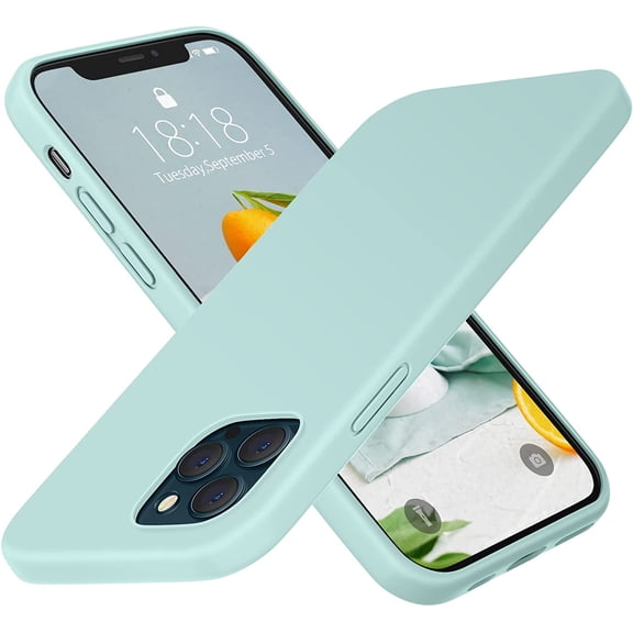 DTTO iPhone 12/12 Pro Case, Liquid Silicone Shockproof Cover [Enhanced Camera and Screen Protection] with Honeycomb Grid Cushion for iPhone 12/12 Pro 6.1” 2020, Mint Green