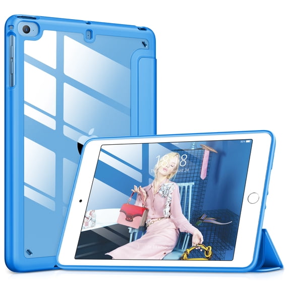 DTTOCASE Case for iPad Mini 4 5 3 2 1,Clear Slim 7.9 inch Cover- Azure