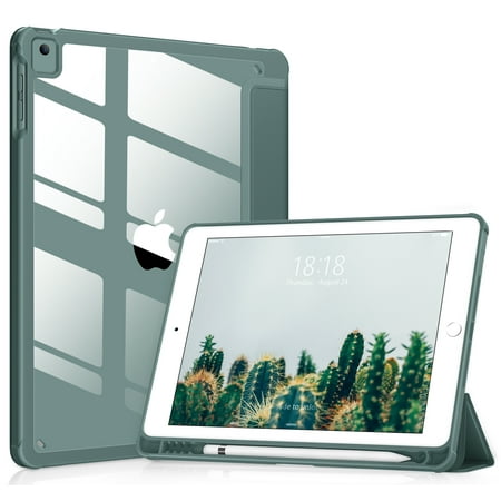 DTTOCASE iPad 6th / 5th Generation Case,iPad Air 2 & 1 Case,Clear 9.7 Inch Cove-Green