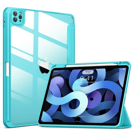 DTTOCASE iPad Pro 12.9 Case 6th/5th/4th/3rd Generation 2022/2021/2020/2018,Clear Cover-Cyan Blue
