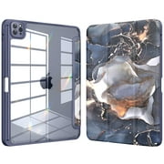DTTOCASE iPad Pro 12.9 Case 6th/5th/4th/3rd Generation 2022/2021/2020/2018,Clear Cover-Dusk Marble