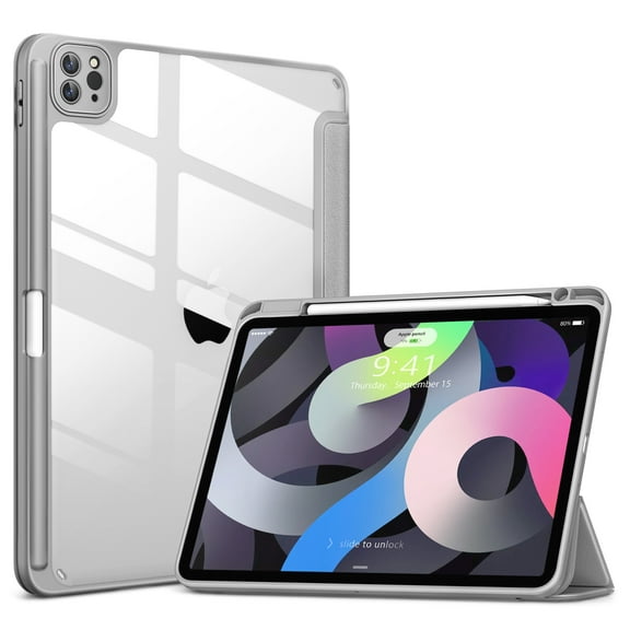 DTTOCASE iPad Pro 12.9 Case 6th/5th/4th/3rd Generation 2022/2021/2020/2018,Clear Cover-Grey