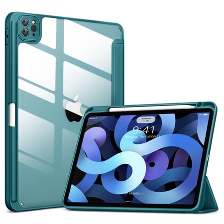 DTTOCASE iPad Pro 12.9 Case 6th/5th/4th/3rd Generation 2022/2021/2020/2018,Clear Cover-Teal