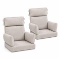 thumbnail image 1 of DTTRA 2 PACK High Back Patio Chair Cushion Set with 4 Arm Pillows, 48 x 24 x 4 in, Sand Color, 1 of 7