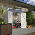 thumbnail image 1 of DTTRA 6x4 FT Outdoor Metal Storage Shed with Floor Frame Kit, Galvanized Steel Garden Shed with Lockable Doors and 4 Vents, Weather-Resistant Building Tool Sheds for Backyard Patio Lawn, Gray, 1 of 9