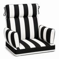 thumbnail image 1 of DTTRA High Back Patio Chair Cushion Set with 2 Arm Pillows, 48 x 24 x 4 in, Black White Stripes, 1 of 7