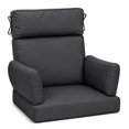 thumbnail image 1 of DTTRA High Back Patio Chair Cushion Set with 2 Arm Pillows, 48 x 24 x 4 in, Black, 1 of 7