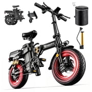 DTTZH 750W Folding Electric Bike for Adults, 52V/25Ah Removable Battery, 28 MPH, 80 Miles, 14" Tires, Folding Ebike, UL 2849 Certified