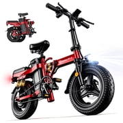 DTTZH A12S Electric Bike for Adults, 750W 20MPH, 52V 25Ah, 80 Miles Range, 14" Folding Ebike, with Holder,UL2849, Class 2