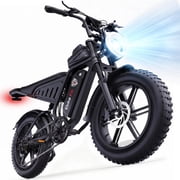 DTTZH Electric Bike for Adults, 60V/30Ah,100 Miles, 28MPH, 750W Motor, E Mountain Bike, 20" x 4" Fat Tire Ebike, UL2849 Certified