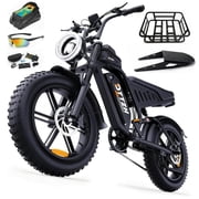 DTTZH Electric Bike for Adults, 750W Rated Motor, 60V/30Ah,100 Miles, 28 MPH, E Mountain Bike, 20" x 4" Fat Tire Ebike, UL2849 Certified