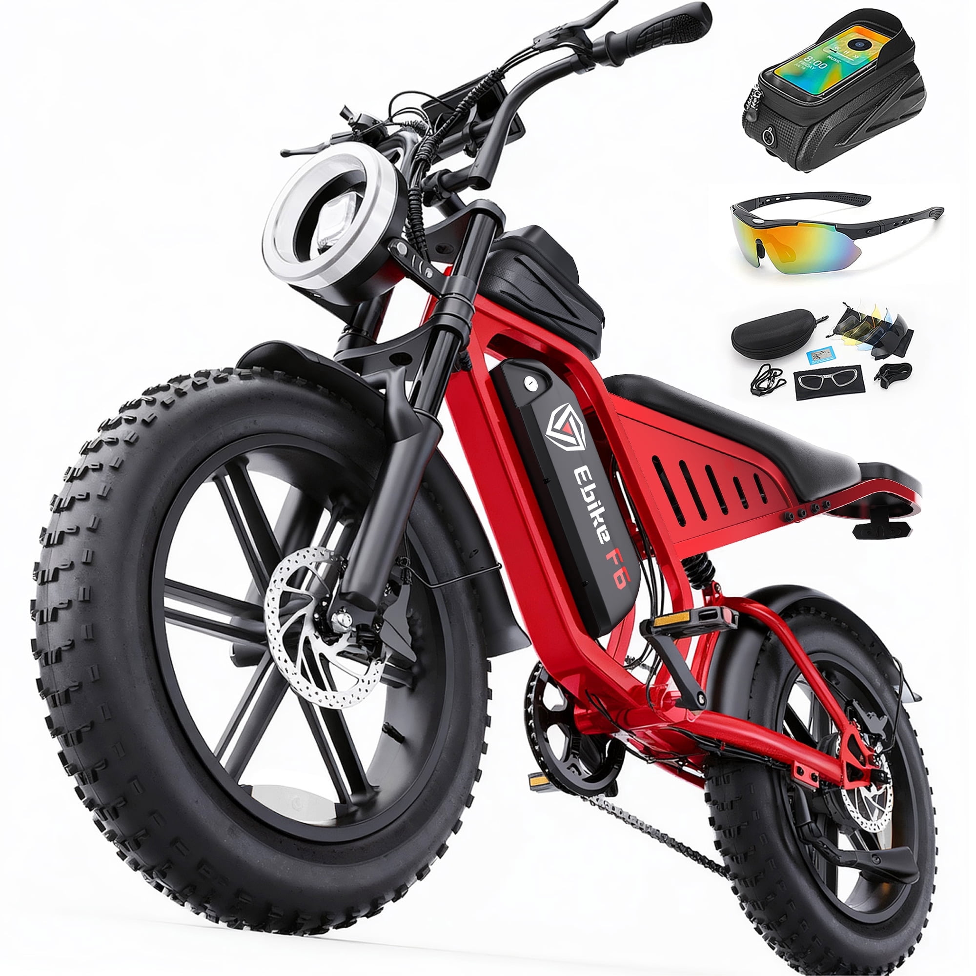 DTTZH F6 Electric Bike for Adults, 750W Motor, 60 Miles, 28 mph E Mountain Bike, 20" x 4" Fat Tire Off-Road Ebike, 48V 15.6Ah UL2849 Certified