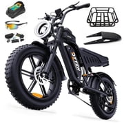 DTTZH F6 Electric Bike for Adults, 750W Motor, 60 Miles, 28mph Class 3, 48V 15.6Ah E Mountain Bike, 20" x 4" Fat Tire Off-Road Ebike, UL2849 Certified by TUV Rheinland