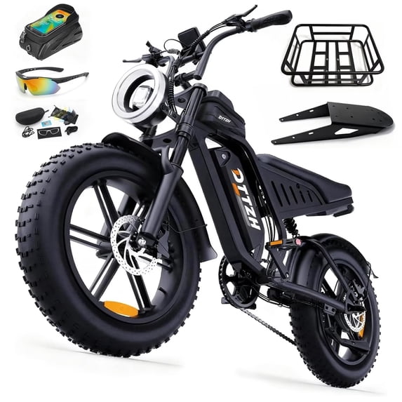 DTTZH F6 Electric Bike for Adults, 750W Motor, 60 Miles, 28mph Class 3, 48V 15.6Ah E Mountain Bike, 20" x 4" Fat Tire Off-Road Ebike, UL2849 Certified by TUV Rheinland