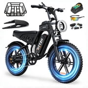 DTTZH Fast Electric Bike for Adults, 100 Miles E-Mountain Bike,750W Rated Motor, 20" x 4" Fat Tire Off-Road Ebike, 60V/30Ah, Class 3, UL2849 Certified