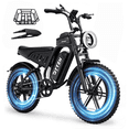 thumbnail image 1 of DTTZH Fast Electric Bike for Adults, 20"x4.0" Fat Tire Ebike, 750W Rate Motor, 80Miles Range, 48V 25Ah Removable Battery, Electric Mountain Bike, UL2849 (Black), 1 of 10