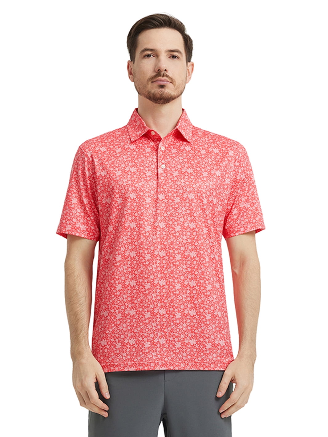 DTWOOO Men's Golf Shirts Short Sleeve Print Performance Moisture ...