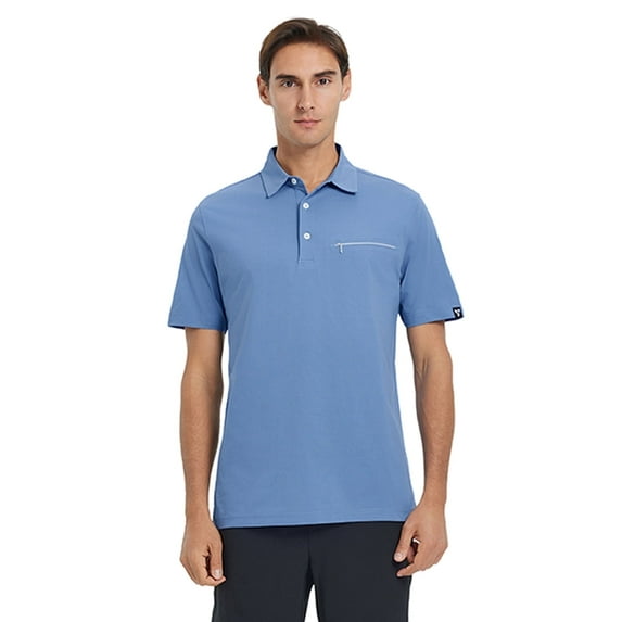 DTWOOO Men’s Hidden Zip Pocket Polo Shirts Short Sleeve Casual Solid Stylish Dry Fit Performance Golf Polo Shirts for Men