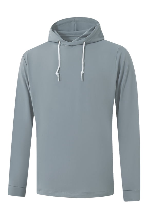 Men's Solid Performance Hoodie Men Solid Performance Dry Fit Athletic Lightweight Casual Midlayer Mens Hoodies Pullover