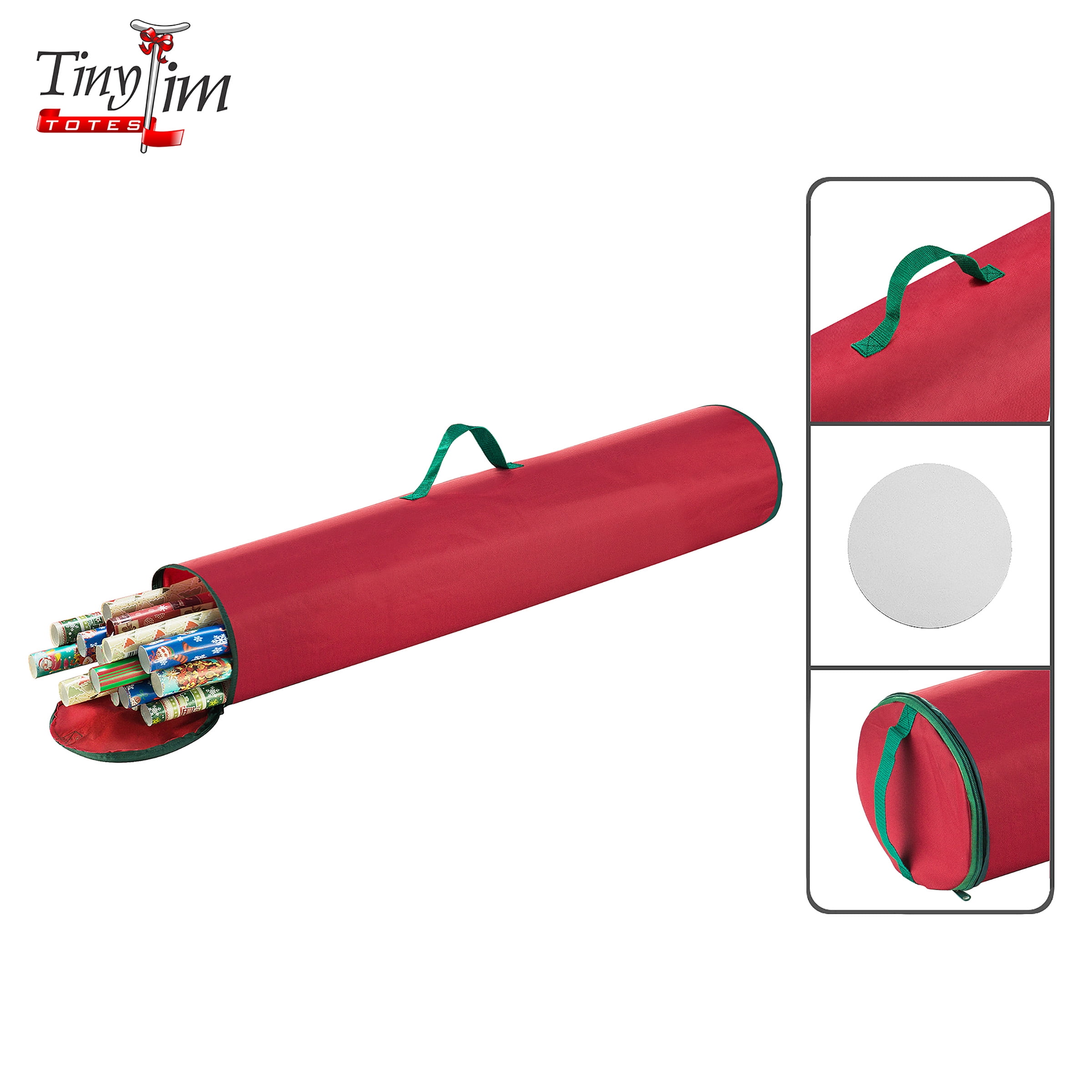 DTX INTL DTX International Tiny Tim Totes Premium Gift Wrap Organizer 40.5 Inch Wrapping Paper Red