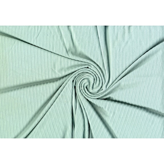 DTY Brushed Rib 8 x 5 Ganges Knit DBP Solid Fabric - Stretchy Soft Sewing Fabric (ALOE, ByYard)