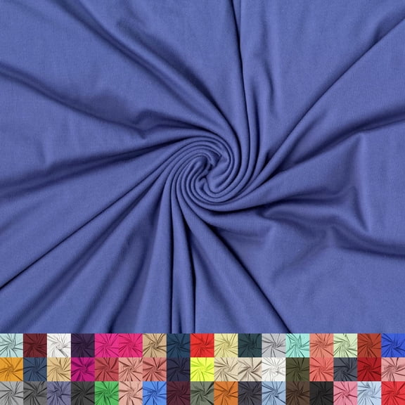 LitLook DTY Double Brushed Knit Fabric by the Yard - 180GSM 4-Way Stretch Polyester Spandex Fabric for Leggings, Dresses, Yoga Wear, Pajamas & More - Denim