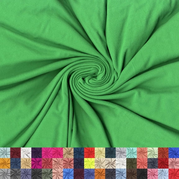 LitLook DTY Double Brushed Knit Fabric by the Yard - 180GSM 4-Way Stretch Polyester Spandex Fabric for Leggings, Dresses, Yoga Wear, Pajamas & More - Green