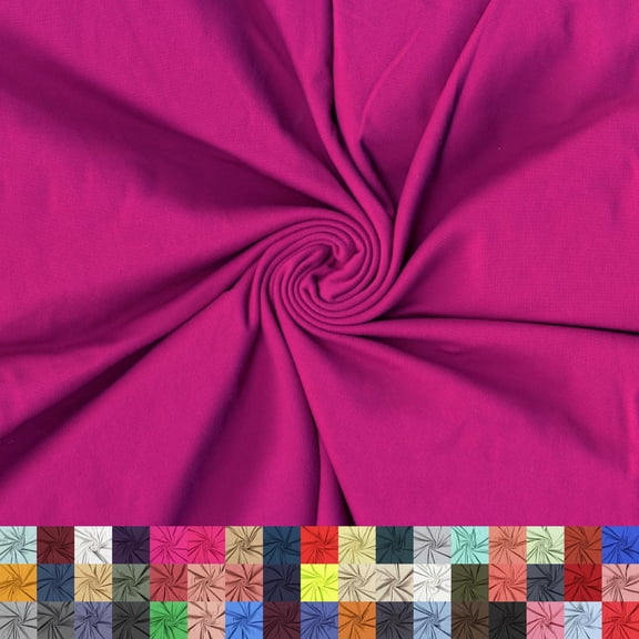 LitLook DTY Double Brushed Knit Fabric by the Yard - 180GSM 4-Way Stretch Polyester Spandex Fabric for Leggings, Dresses, Yoga Wear, Pajamas & More - Magenta